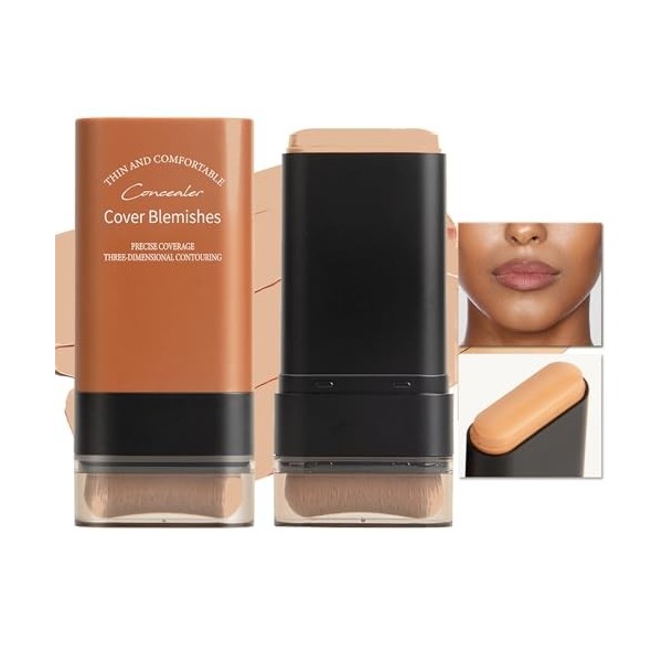De Maquillage Pour Le Visage, Stick De Fond De Teint Multi-usage Avec Pinceau, Couvrant Naturel Longue Tenue, Pour Une Utilis