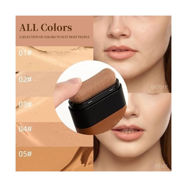 De Maquillage Pour Le Visage, Stick De Fond De Teint Multi-usage Avec Pinceau, Couvrant Naturel Longue Tenue, Pour Une Utilis