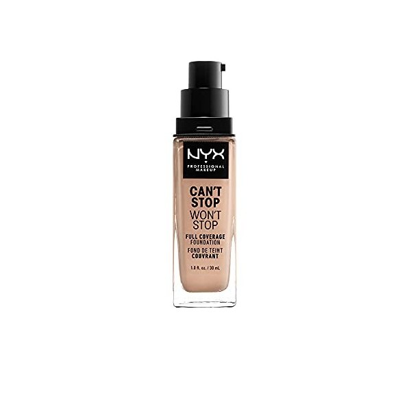 NYX Professional Makeup Fond de Teint Liquide Couvrant Tenue 24h Cant Stop Wont Stop Liquid Foundation, Waterproof, Fini Ma