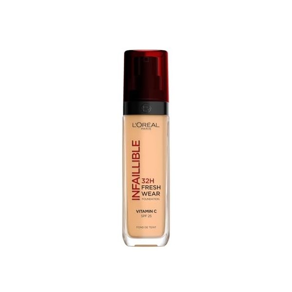 LOréal Paris - Fond de Teint Fluide Infaillible 32h Fresh Wear - Tous Types de Peau - 235R Miel