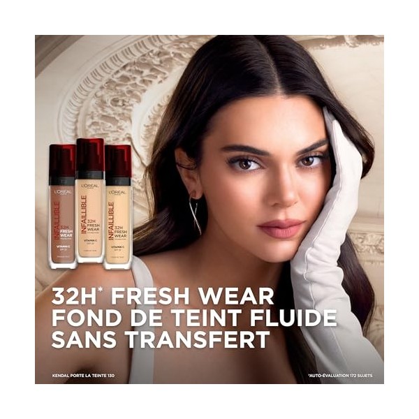 LOréal Paris - Fond de Teint Fluide Infaillible 32h Fresh Wear - Tous Types de Peau - 235R Miel