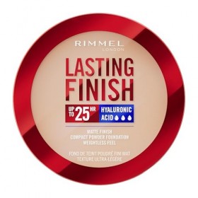 Rimmel Lasting Finish, 002 Pearl, Fond de Teint Compact, Fini Flouté, Fini Mat, Couvrance Totale, SPF20, Formule Vegan, 7g