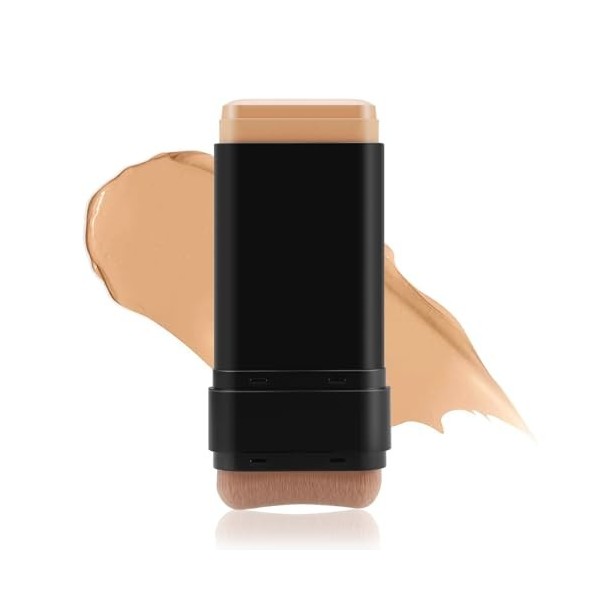 Boobeen Full Coverage Foundation Stick, Cream Foundation Makeup with Brush, Longwear Concealer and Contour Stick With Matte F