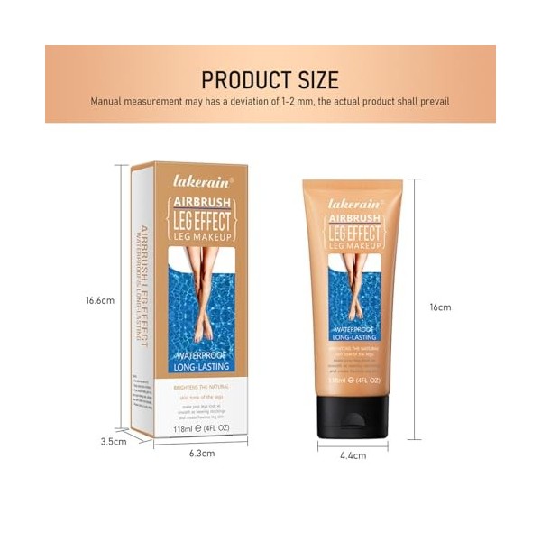 Sugeru Maquillage des Jambes et du Corps, Waterproof Leg Makeup No Transfer, Leg Makeup Lotion pour Couvrir les Cicatrices, T