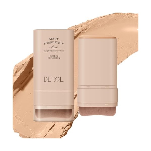 Pinceau de fond de teint mat intégré, léger Contour Stick avec pouvoir couvrant Nature, 02 