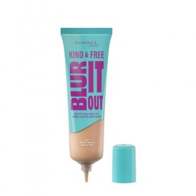Rimmel London Kind & Free BLUR IT OUT Teint Matifiant, 163 Golden Vanilla, Contrôle de la brillance toute la journée, Maquill
