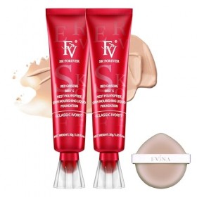 FV Fond de Teint Fluide Waterproof et Longue Tenue, Couvrance Moyenne & Finition Mate, Fond de Teint Couvrant Imperfections P