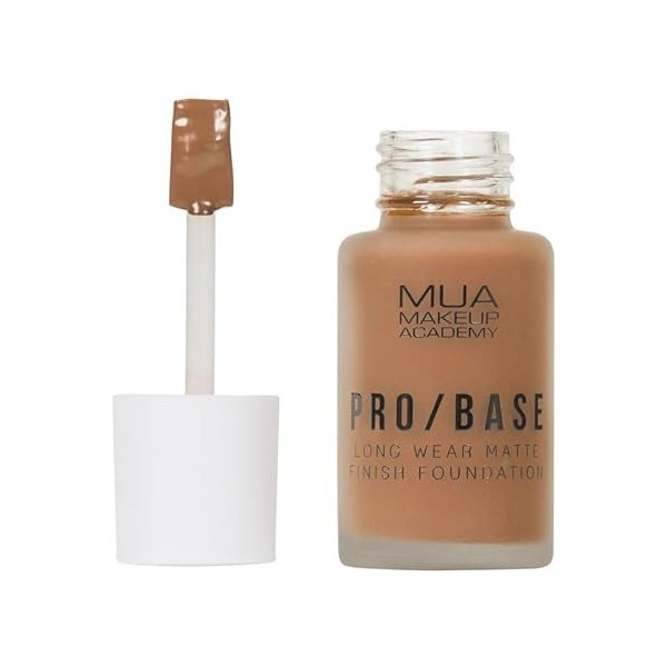 MUA Makeup Academy Pro/Base Fond de teint mat longue tenue couvrance complète, teinte 183, 30 ml – Végétalien et sans cruaut