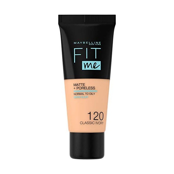 Maybelline New-York - Fond de teint Fluide Fit Me Matte & Poreless - Peaux normales à grasses - Teinte : 120 Natural Beige -