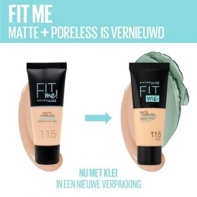 Maybelline New York - Fond de Teint Fluide Fit Me! Matte & Poreless - Peaux normales à grasses - Teinte : 120 Natural Beige -