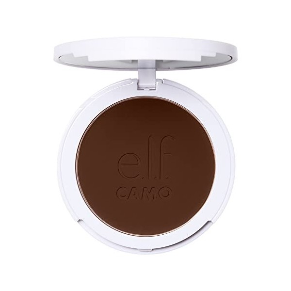 e.l.f. Fond de teint en poudre de camouflage, léger, infusé dapprêt, à construire et durable, couverture moyenne à complète,
