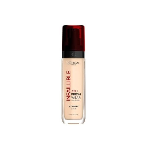 LOréal Paris - Fond de Teint Fluide Infaillible 32h Fresh Wear - Tous Types de Peau - Teinte : Porcelaine 15 - 30 ml