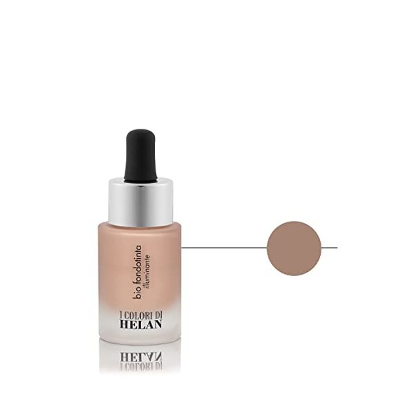 Helan, Fond de teint Bio Illuminateur, Effet glowling, texture hyperfluide et légère, convient à tous les types de peau, coul