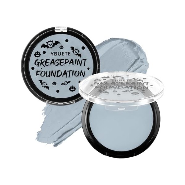 YBUETE Fond de teint de peinture pour le corps gris crème professionnel imperméable à lhuile pour Halloween SFX squelette fa