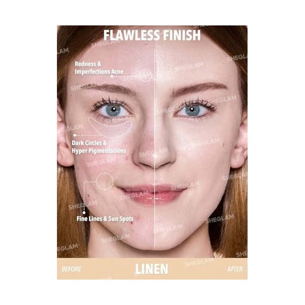 SHEGLAM Skin Magnet Fond de teint bâton haute couvrance longue tenue moyenne Maquillage du visage pour tous les types de peau