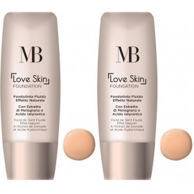 MB Milano - Fond de teint Love Foundation - LIGHT BEIGE 02 - Léger & Naturel - Hydrate & Illumine Lot de 2 