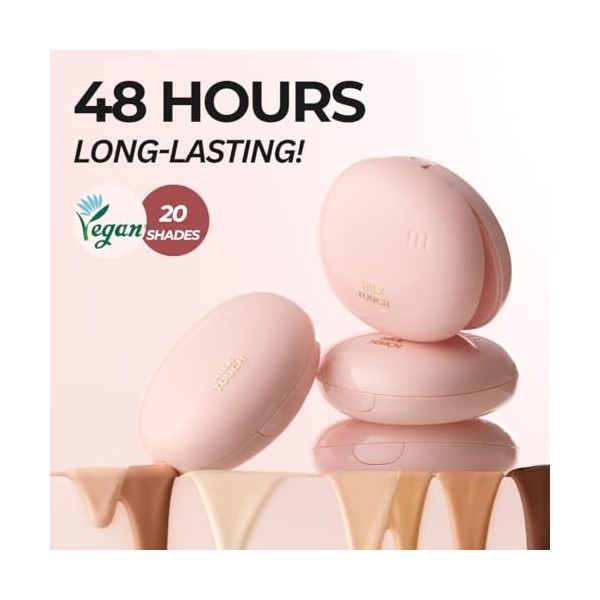 MILKTOUCH Cushion Foundation 24H Flawless Skin Radiant Shine, 0.52 fl oz lot de 1 15N Fair Ivory