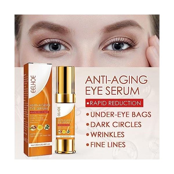 Sérums hydratants pour les yeux, 20ml Eye Brightening Essence Dark Circle Repair, Paupière raffermissante, éclaircissant cern