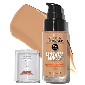 Revlon ColorStay - Fond de teint Longue Tenue 24H - Maquillage Teint et Soin Peaux Mixtes à Grasses - Formule Nourrissante et