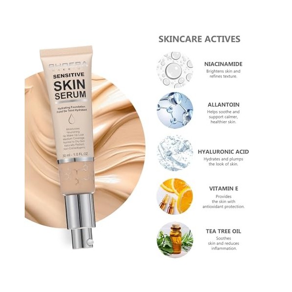 PHOERA Fond de teint couverture complète et couverture moyenne 2024 nouveau fond de teint PHOERA pour peaux matures 102+N02/