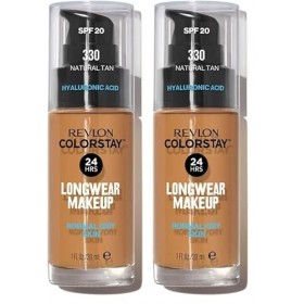 Revlon Colorstay, Fond de Teint Longue Tenue, Peaux NormalesàSèches, 24H Tenue + Soin, Formule enrichie en Acide Hyaluronique