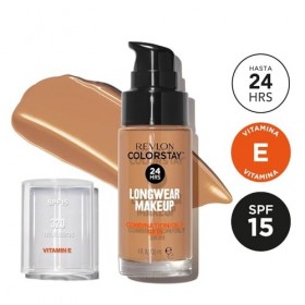Revlon ColorStay - Fond de teint Longue Tenue 24H - Maquillage Teint et Soin Peaux Mixtes à Grasses - Formule Nourrissante et