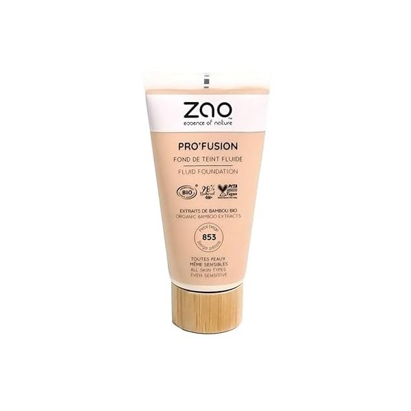 Zao ProFusion Fluid Foundation 853 Petal Beige