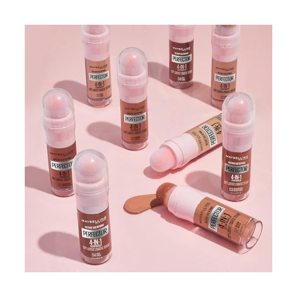 Maybelline New York Instant Age Perfector Glow 4en1 Anti-Cernes BB Cream Éclairant Primer Couleur 1.5 Light Medium avec Épong