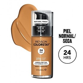 Revlon Colorstay, Fond de Teint Longue Tenue, Peaux NormalesàSèches, 24H Tenue + Soin, Formule enrichie en Acide Hyaluronique