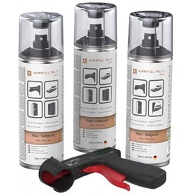 AUPROTEC Apprêt Auprofill Multi Filler - Pour peinture de voiture - En spray - Gris - 3 x 400 ml - Avec 1 poignée pistolet d