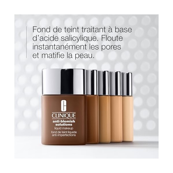 Clinique Anti-Blemish Solutions Fond de Teint Liquide à lAcide Salicylique Pour Peaux Mixtes à Grasses | Couvrance Moyenne, 