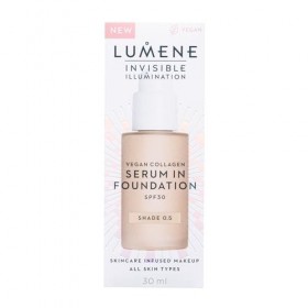 LUMENE Fond de teint sérum teinté Invisible Illumination | SPF 30 | Teinte 0,5 | Couvrance légère et lumineuse | Enrichi en c