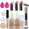 PHOERA Fond de teint, kit de maquillage Contour Stick 3 pièces 102+102+ Fair-Light Contour/Nude + Nude+ 03, 09, 12 
