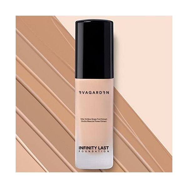 EVAGARDEN Infinity Last Foundation - Amazing Duration Gives Second Skin Effect - Soft and Creamy, Liquid Texture Results in N