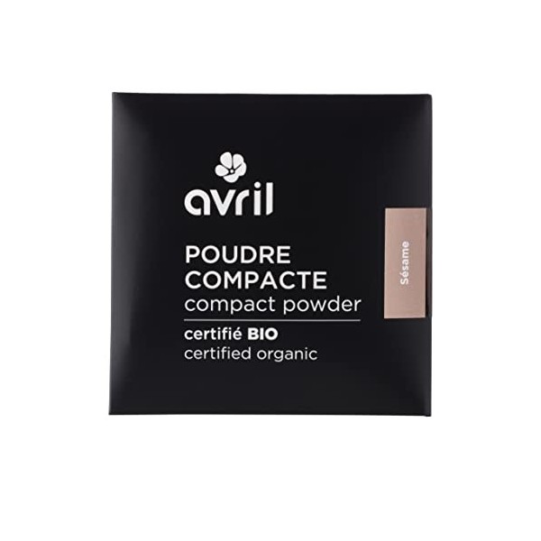 Avril - Poudre Compacte Bio - Texture Soyeuse - Unifie et Matifie le Teint - Vegan, Certifié Bio Ecocert - Fabriqué en France
