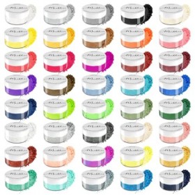 MARBLERS Lot de 40 colorants en poudre de mica | Qualité cosmétique | Pigment de résine époxy | Teinture | Non toxique, végét