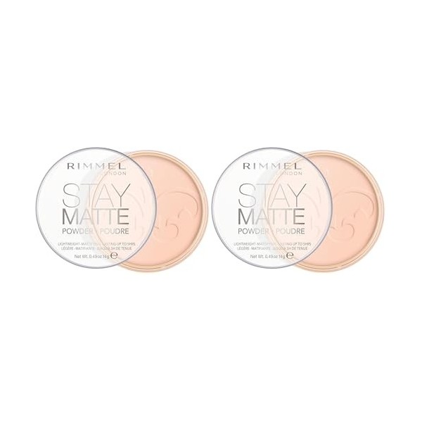 Rimmel Stay Matte Poudre Compacte Pink Blossom 002 Lot de 2 