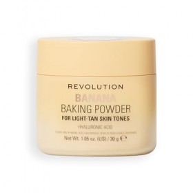 Revolution Loose Baking Powder – Poudre fixatrice de maquillage, fini lumineux, absorbe les brillances et l’excès de sébum, v