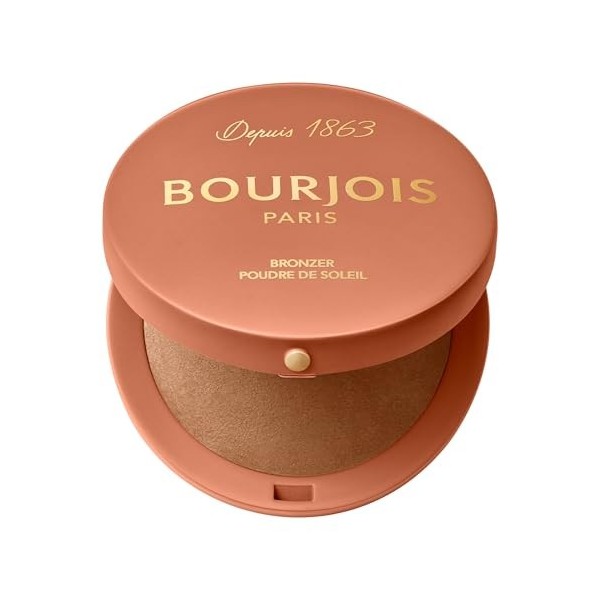 Bourjois Maxi Boîte Ronde Poudre de Soleil, 002 Medium, Fini mat doux, Formule Vegan, Poudre bronzante facile à estomper, Pou