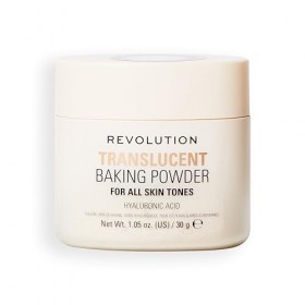 Revolution Loose Baking Powder – Poudre fixatrice de maquillage, fini lumineux, absorbe les brillances et l’excès de sébum, v