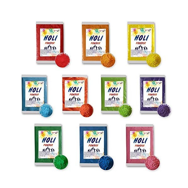 Holi Gulal Poudre soluble dans leau Festival naturel pour séance photo Rangoli Couleurs arc-en-ciel Poudre holy Sac de coule