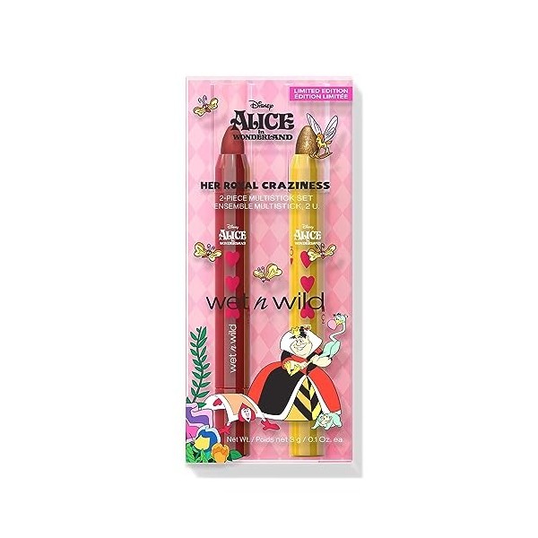 Wet n Wild Alice en Wonderland Sa Folie Royale, Ensemble de 2 Pièces de Multistick Mélangeable et Facile à Appliquer, Formule