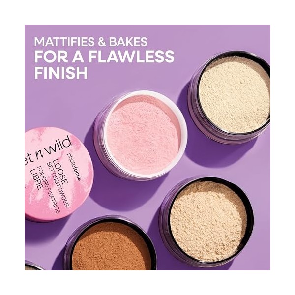 Wet n Wild Photo Focus Loose Setting Powder, Poudre de Fixation Soyeuse et Légère pour Fixer, Matifier, Absorber lhuile et C