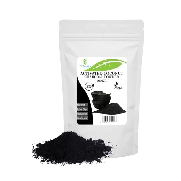 Poudre de charbon actif - 100 Gr - utilisation dans les masques, enveloppements corporels, gommages, formulations exfoliantes