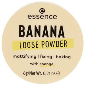 essence BANANA LOOSE POWDER Jaune matifiant, fixant, correcteur de couleur, translucide, mat, végétalien, sans huile, sans pa