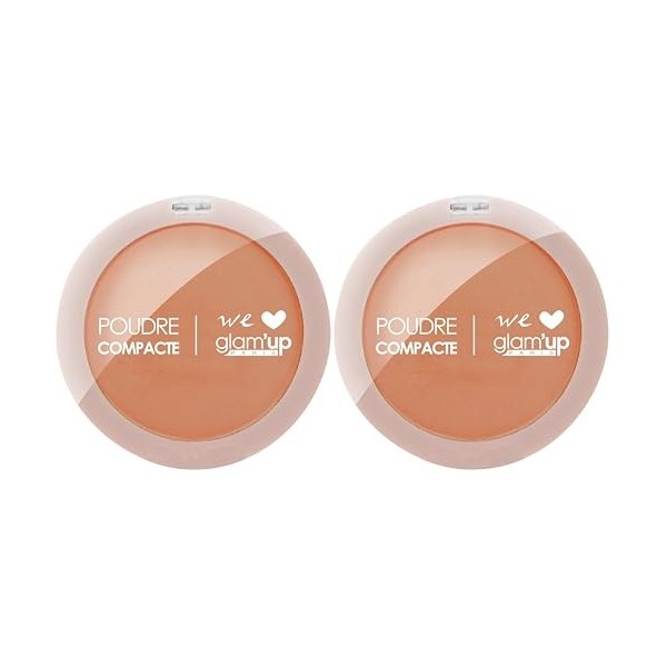GlamUp Paris - Poudre Compacte - Poudre Pressée - Couverture Complète - Longue Tenue - Fini Mat et Naturel - Contrôle de la 