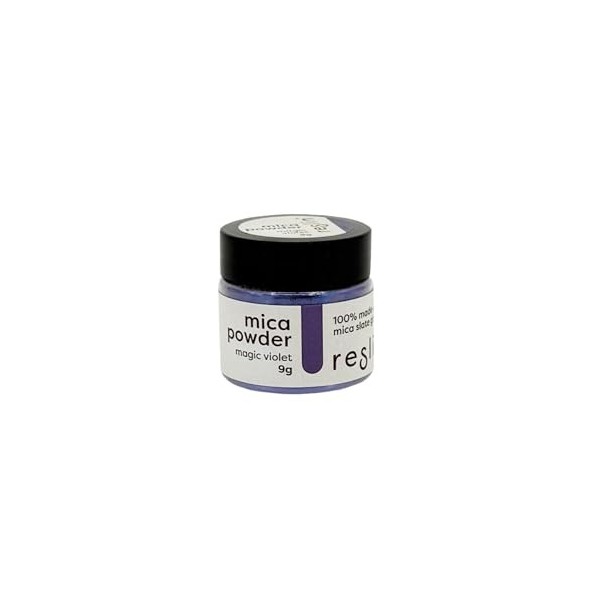 Reslin Poudre de Mica Violet Magique - 9g, Poudre Minérale Nacrée pour Effets Étincelants, Idéale pour la Décoration et lArt