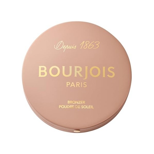 Bourjois Maxi Boîte Ronde Poudre de Soleil, 001 Clair, Fini mat doux, Formule Vegan, Poudre bronzante facile à estomper, Pour