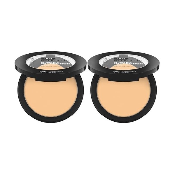 Catrice Cosmetics 18H HD Matte Powder Foundation fond de teint, longue durée, matifiant, couvrant, mat 8g Lot de 2 