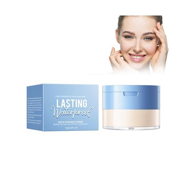 Poudre souple mate, Loose Powder Oil Control Glow Setting Powder Poudre de fixation transparente pour une finition mate, maqu